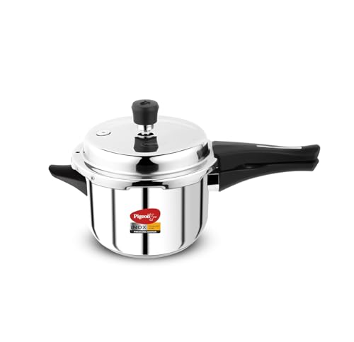 Pigeon Pressure Cooker - 3 Quart - Inox Stainless Steel Outer Lid Induction Base - Cook delicious food in less time: soups, rice, legumes, and more - 3 Liter